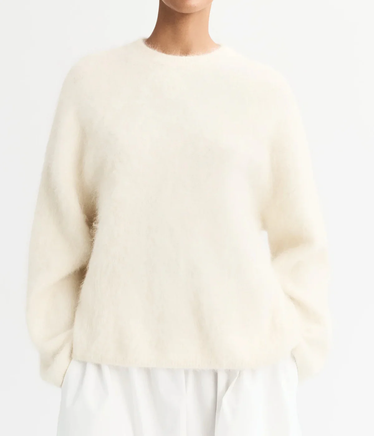Alpaca Cewneck in Feather White - Image 2