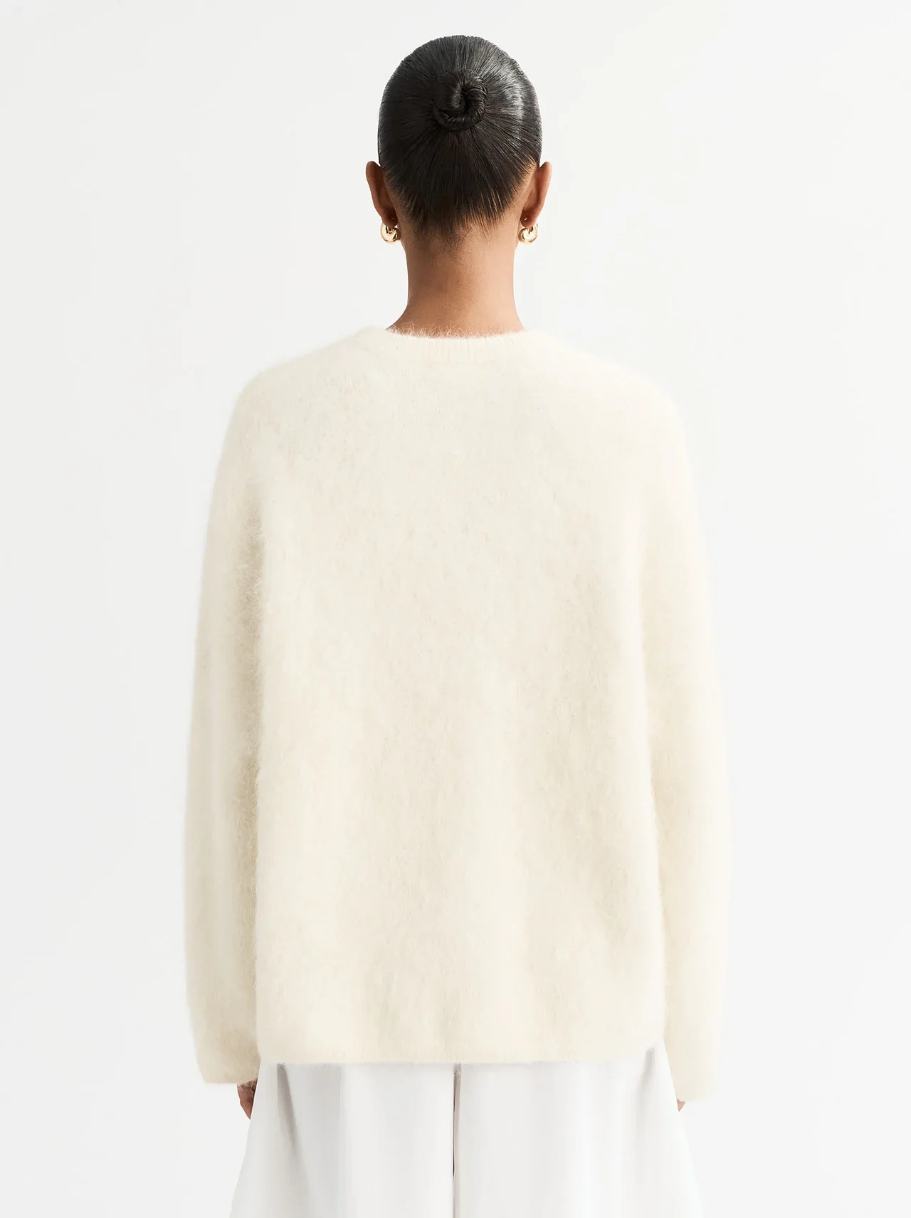 Alpaca Cewneck in Feather White - Image 3