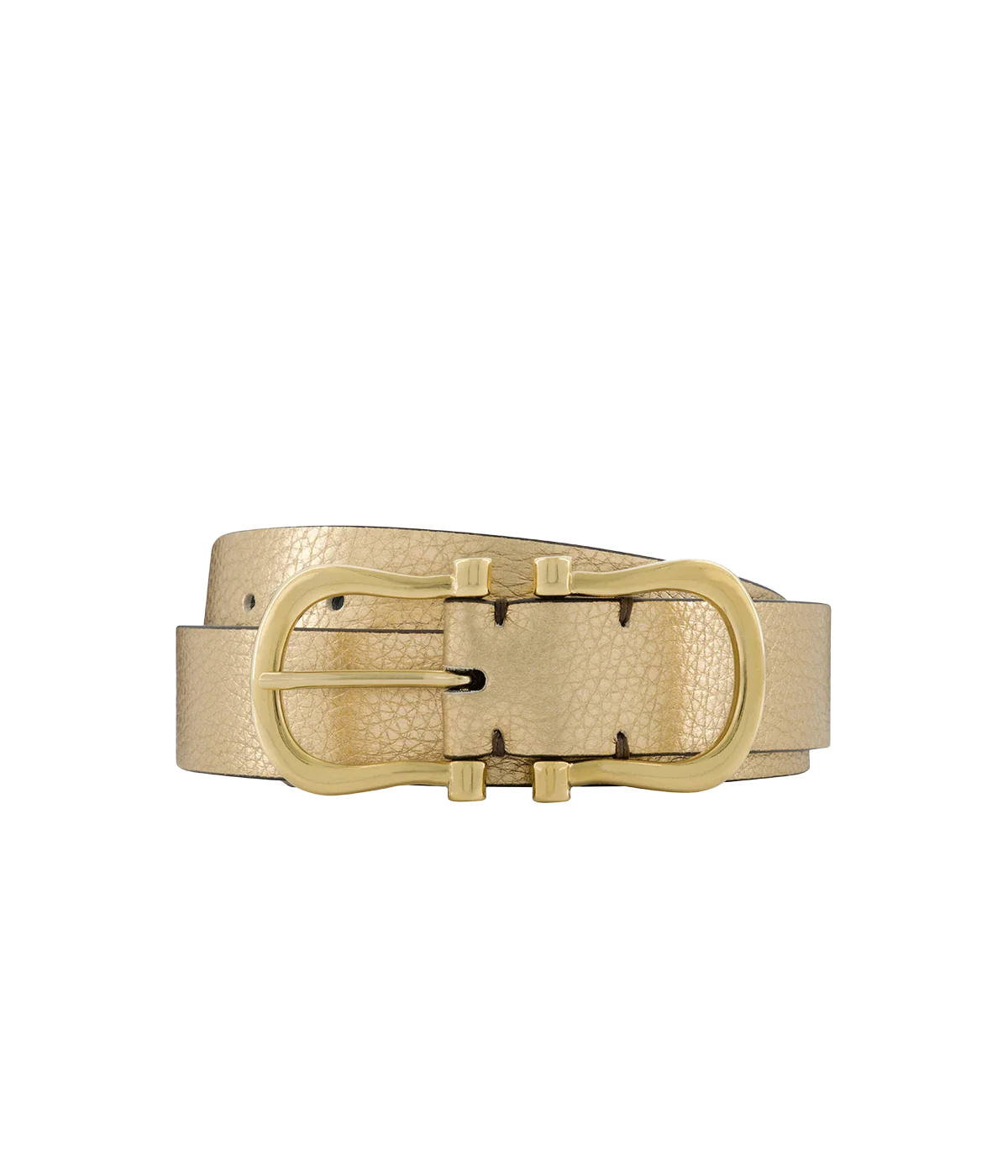 Baby Gold Nicky X Belt in Gold Pebble - Image 2