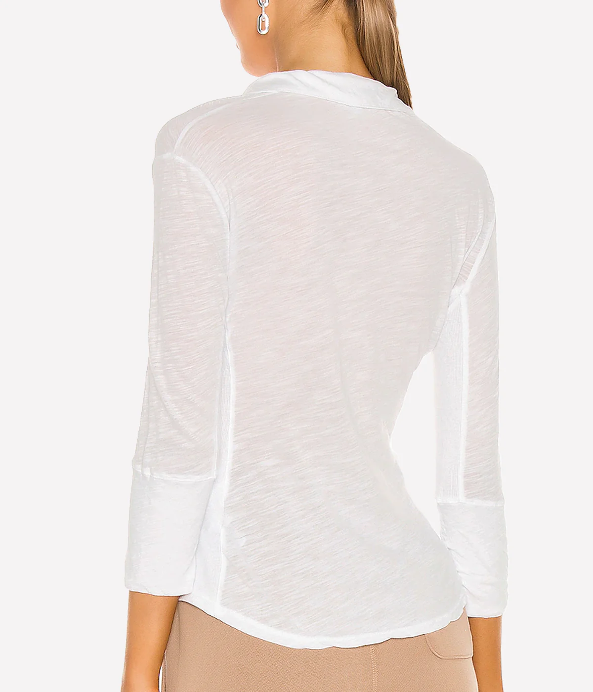 Contrast Panel Shirt in White - Image 4
