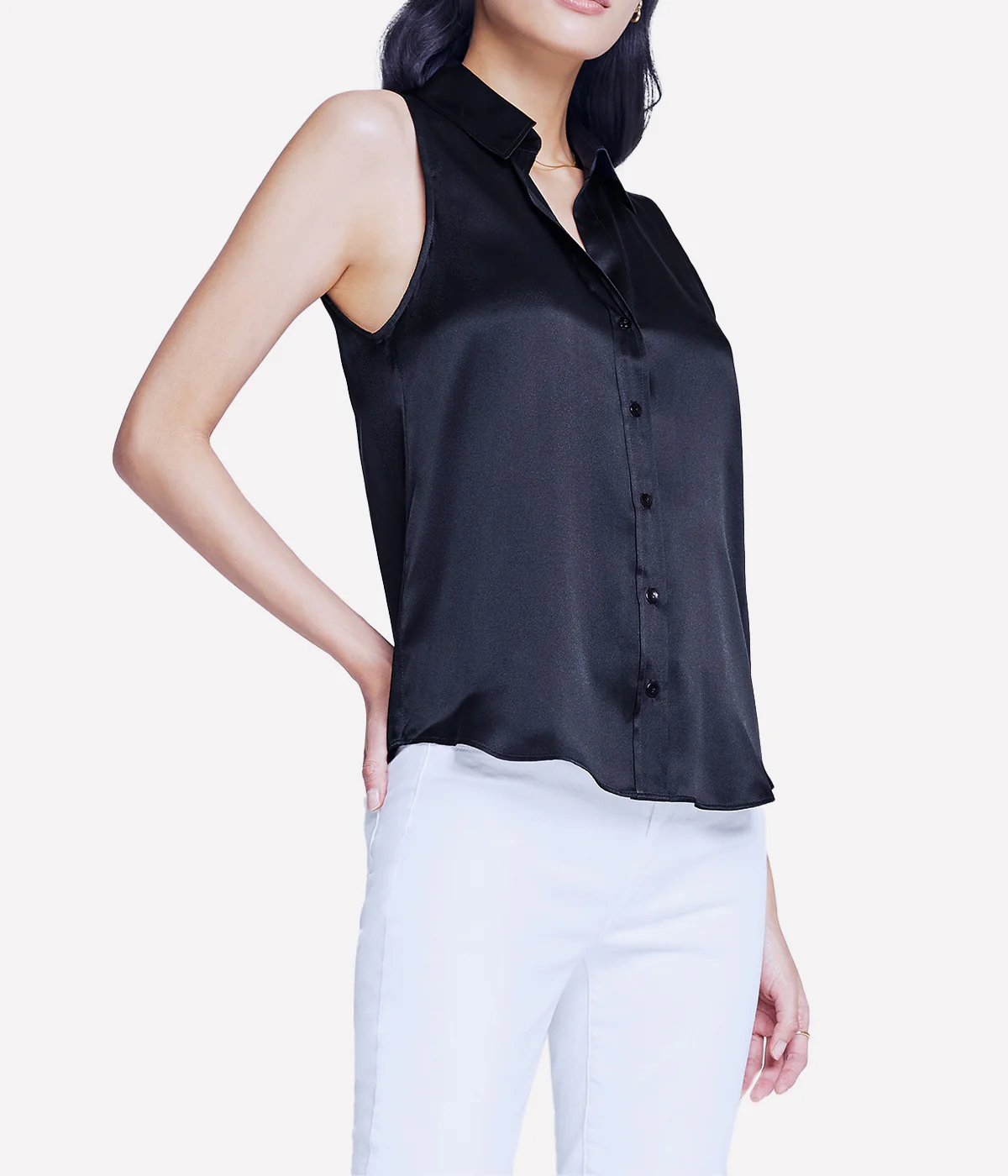 Emmy Short Sleeve Blouse in Black - Image 4
