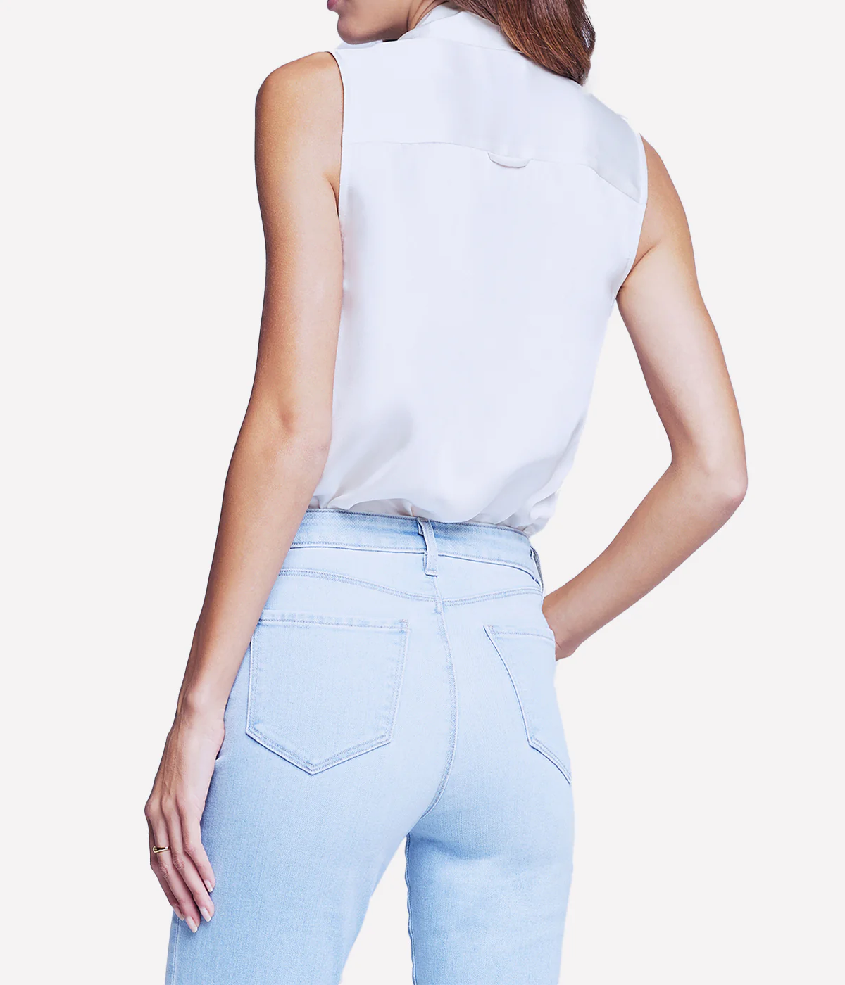 Emmy Sleeveless Blouse in Ivory - Image 4