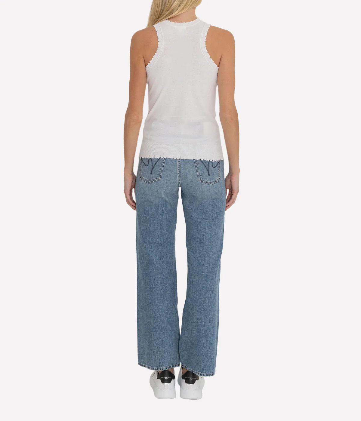 Frayed Tank in White - Image 4