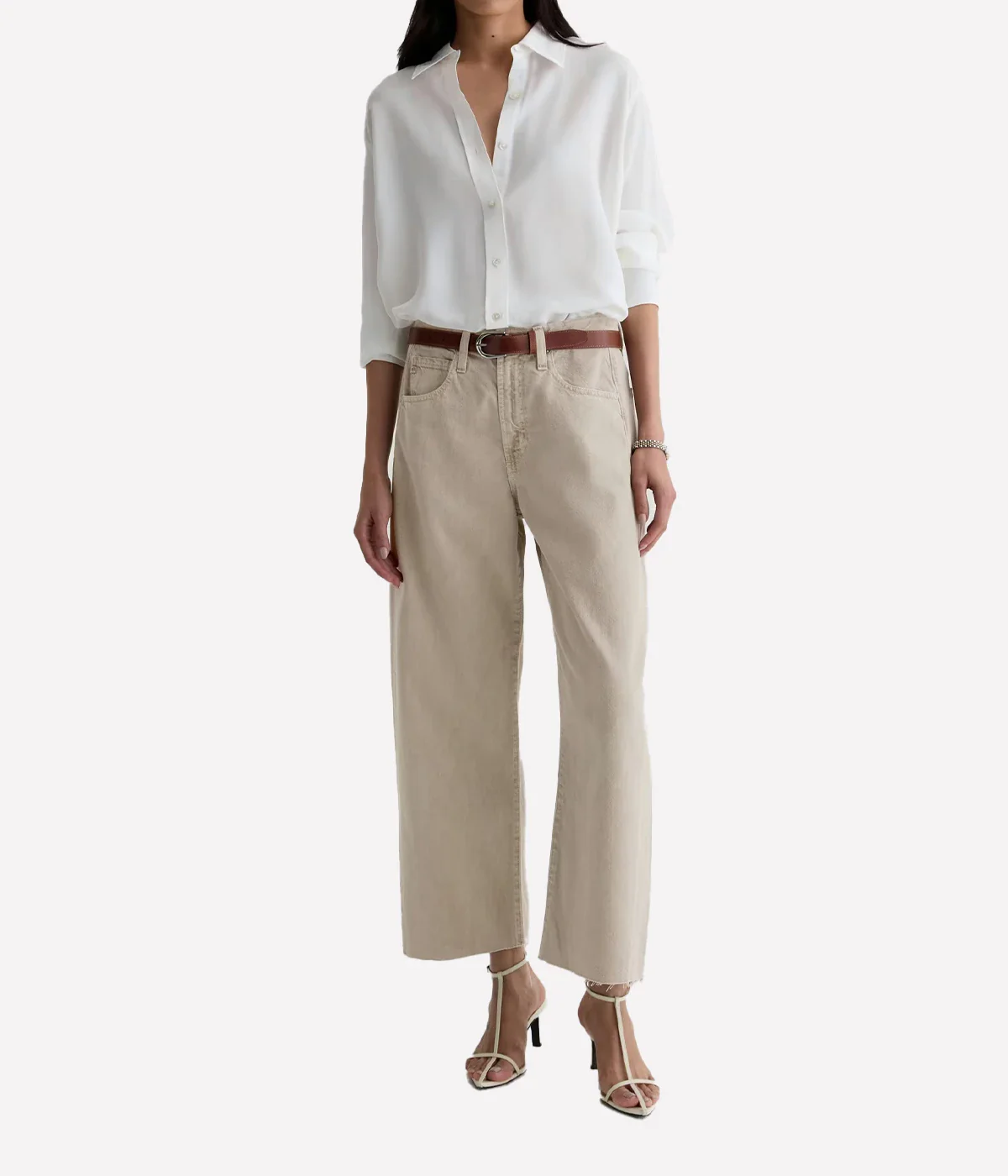 Hattie Crop Jean in Sulfur Light Taupe - Image 3