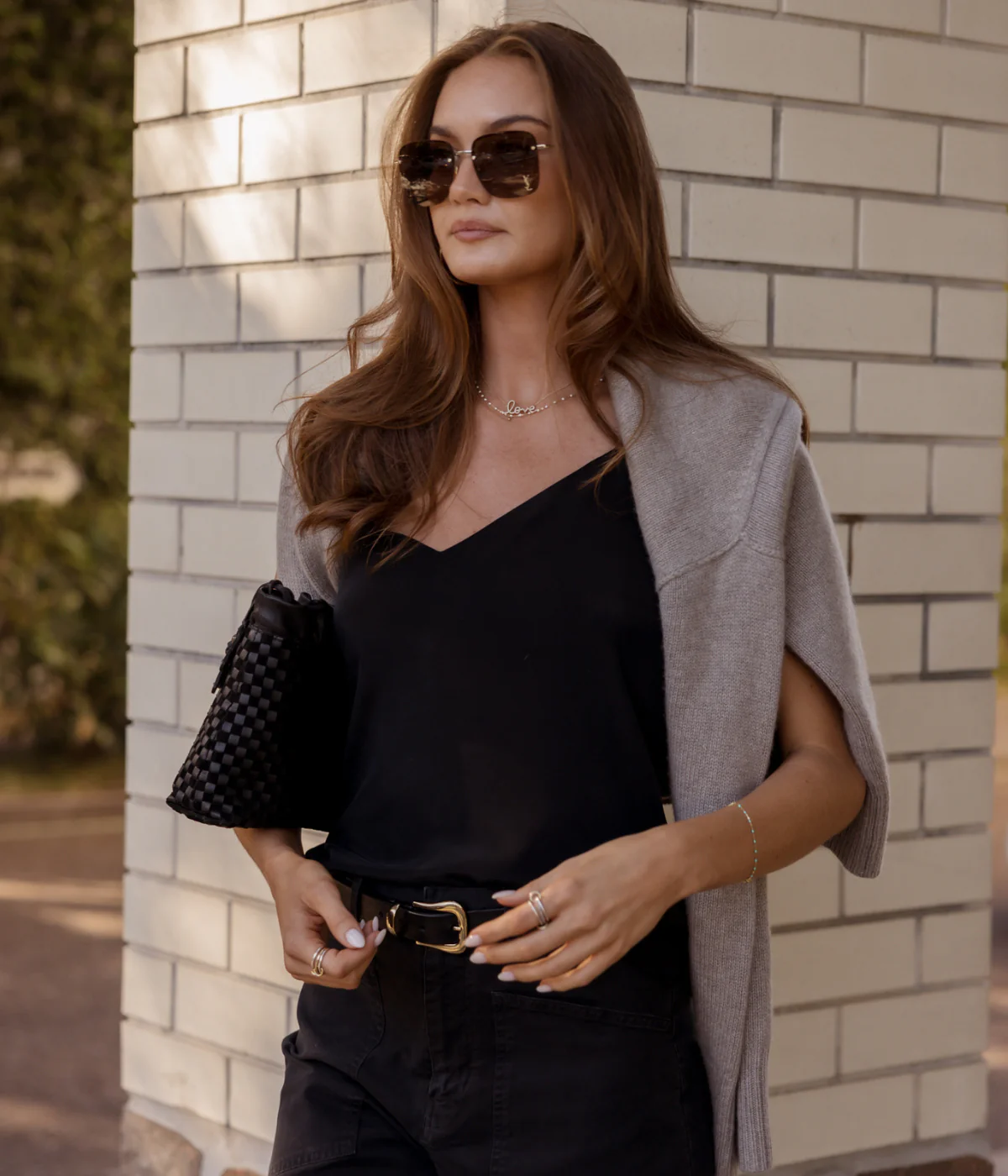 Jane Spaghetti Strap Top in Black - Image 3