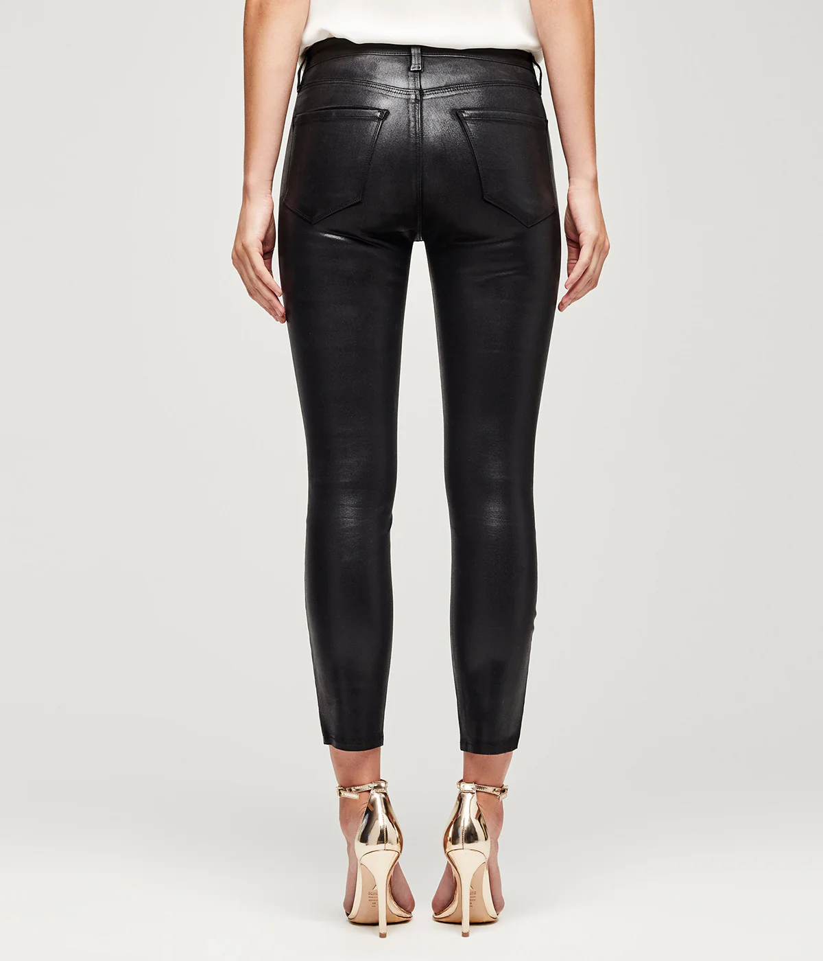 Margot High Rise Skinny Jean in Black Coated - Image 3