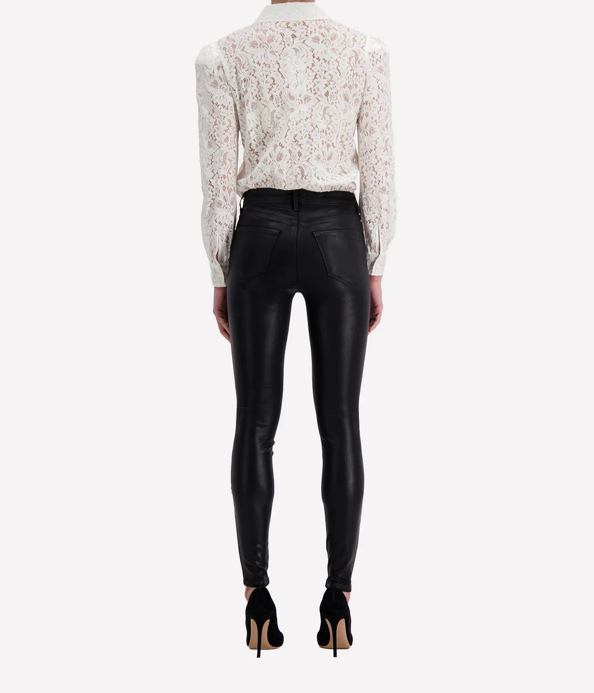 Marguerite High Rise Skinny Jean in Black Coated - Image 5