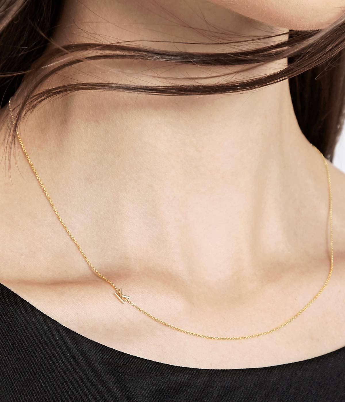 Initial Necklace in Yellow Gold - Image 3