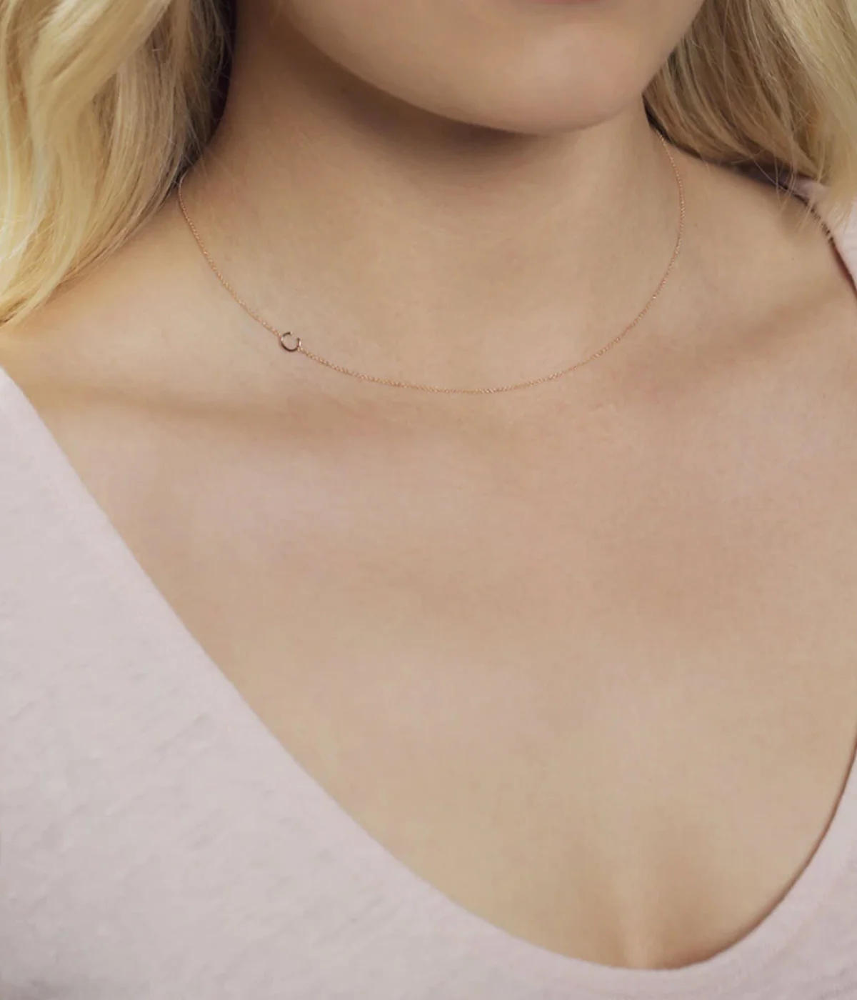 Initial Necklace in Rose Gold - Image 3