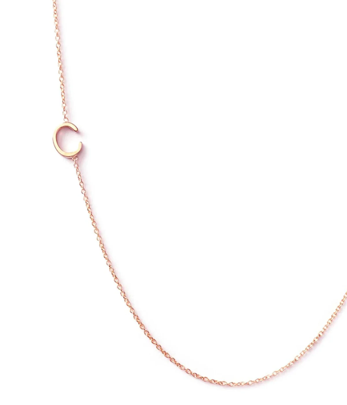 Initial Necklace in Rose Gold - Image 4