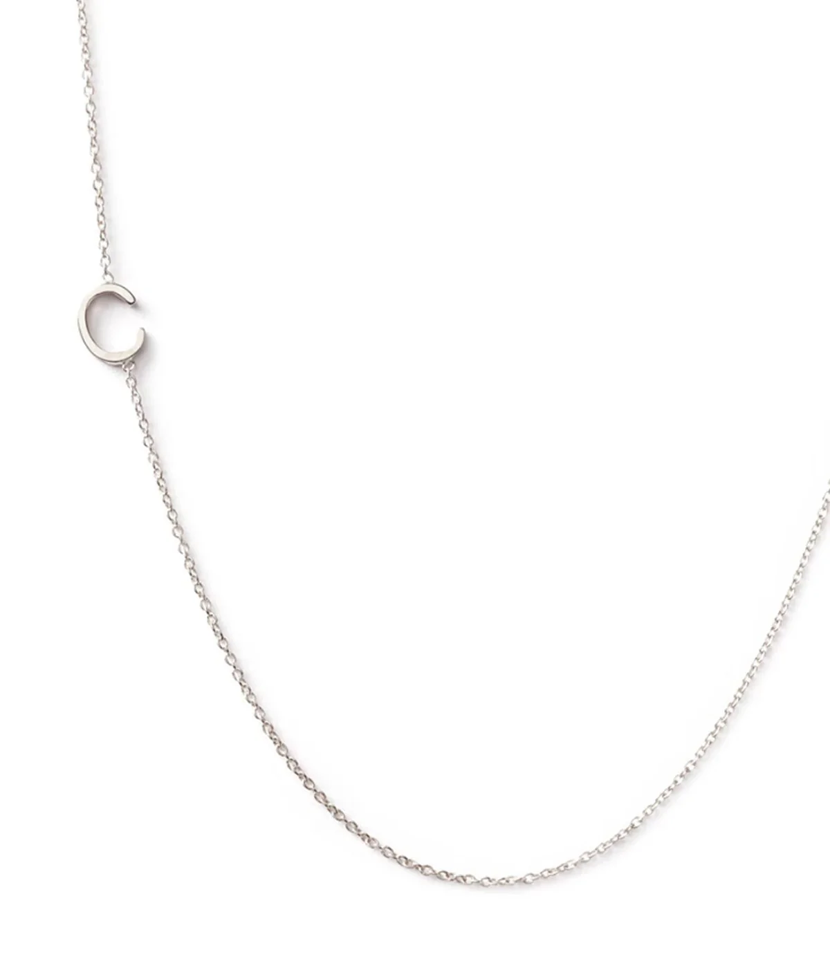 Initial Necklace in White Gold - Image 4