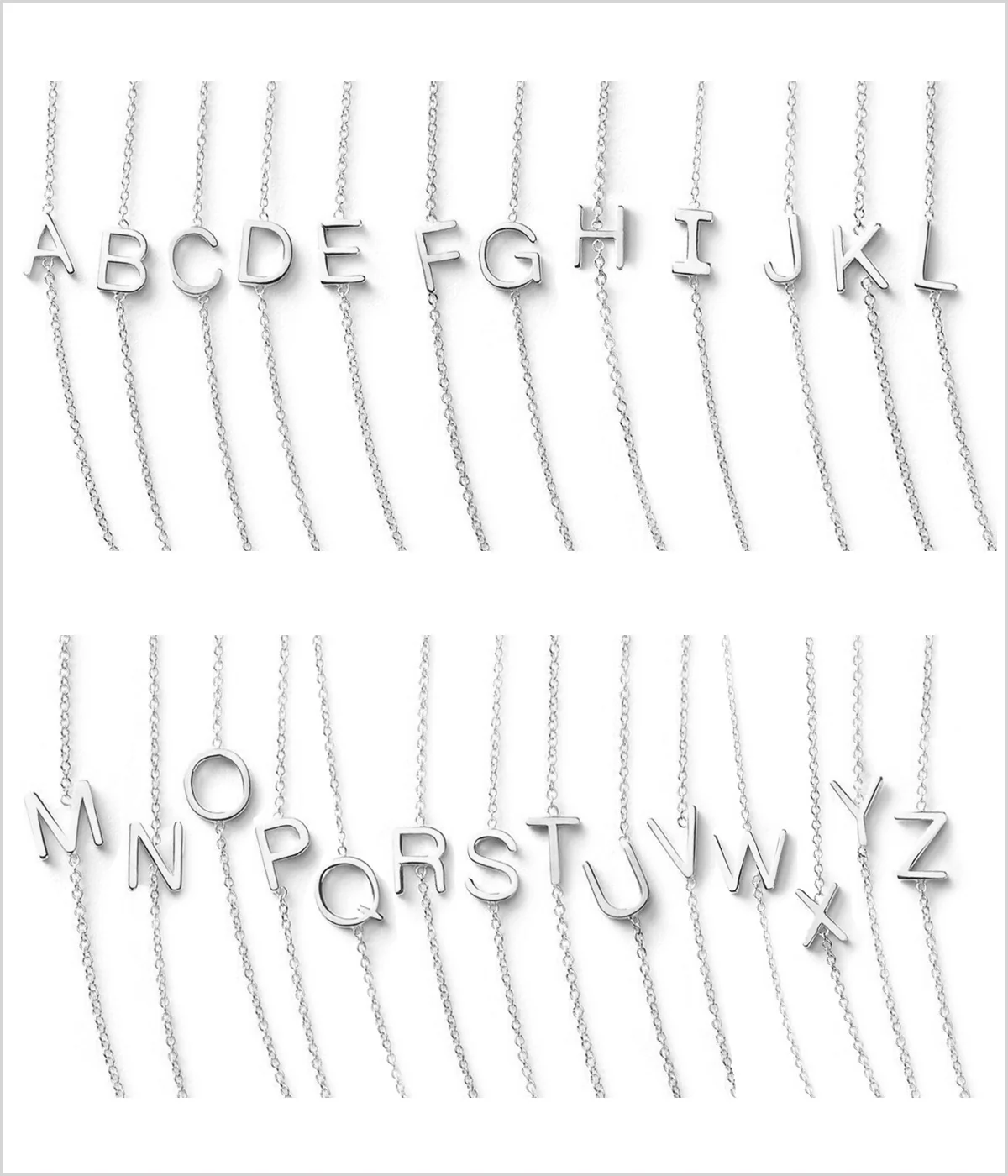 Initial Necklace in White Gold - Image 5