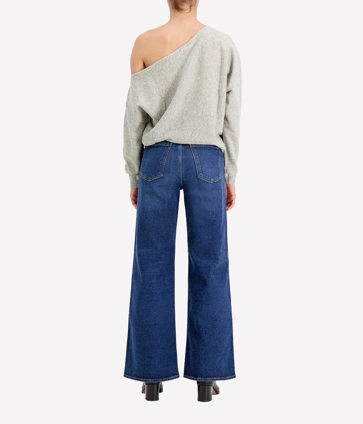 Off the Shoulder Top in Light Heather Grey - Image 6