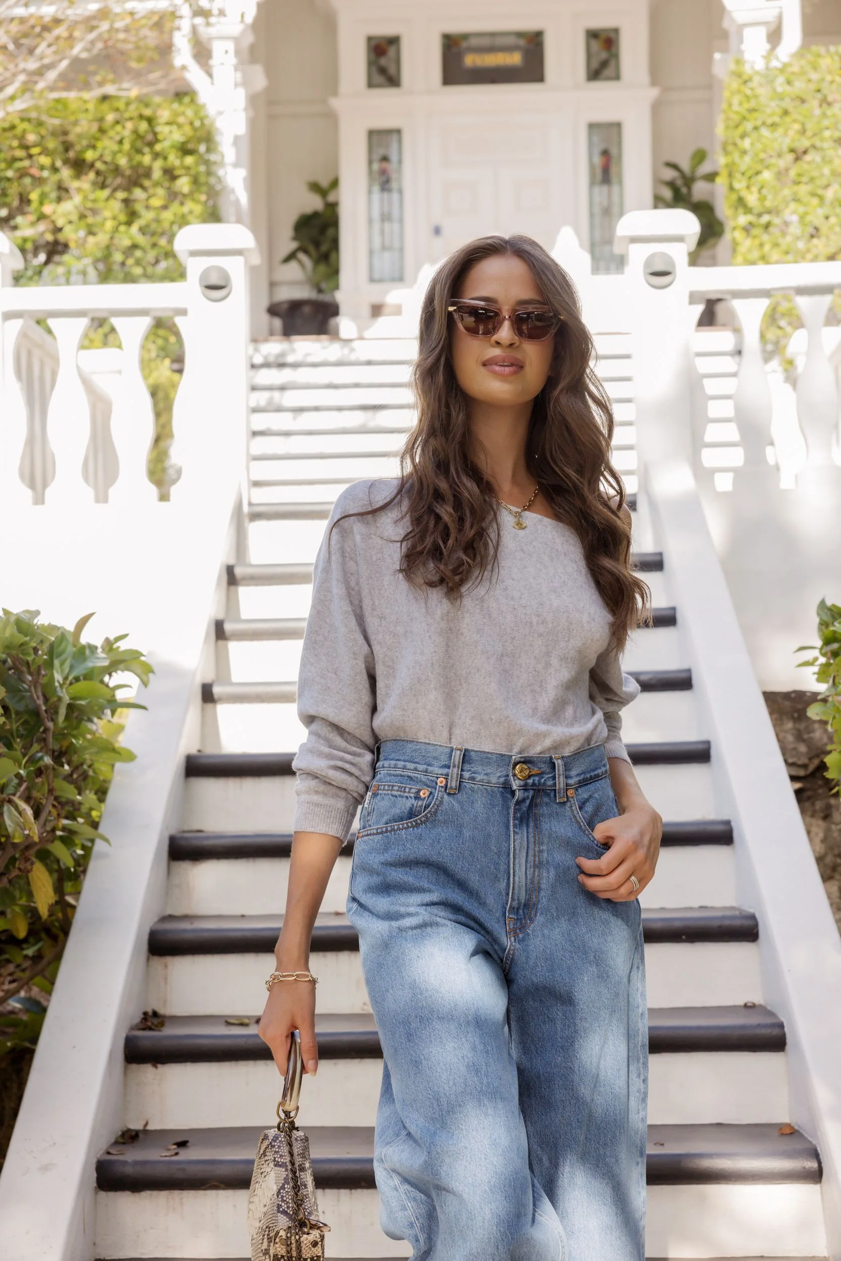 Off the Shoulder Top in Light Heather Grey - Image 8