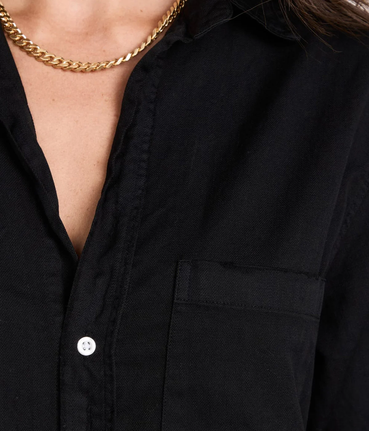 Rory Woven Denim Long Dress in Blackout - Image 5