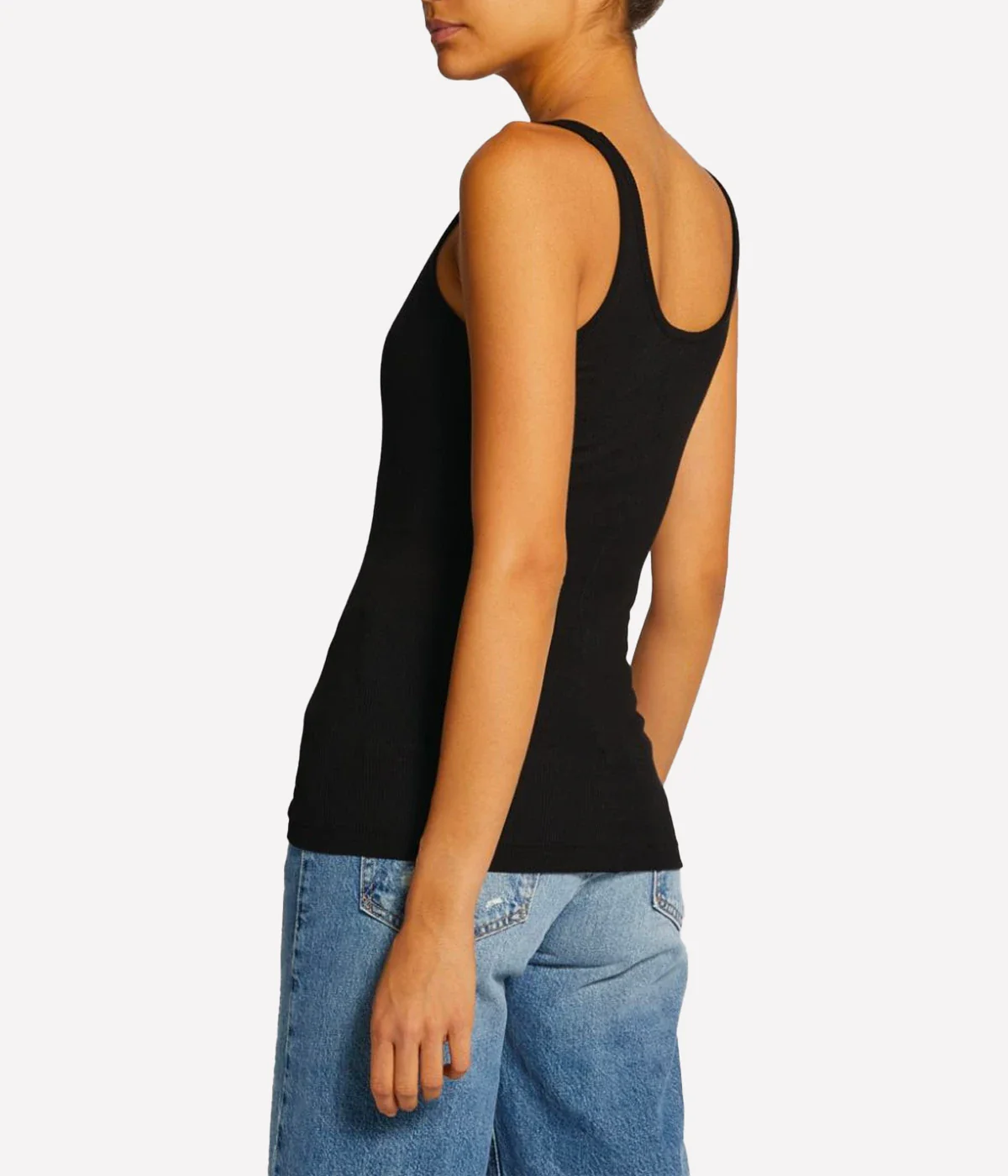 Scoop Neck Tank in Black - Image 3