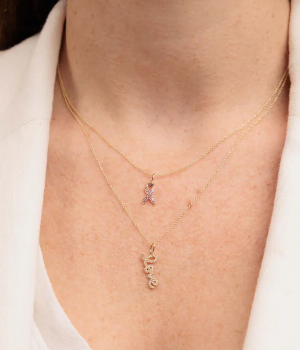 Small Love Necklace In 14K Yellow Gold - Image 2