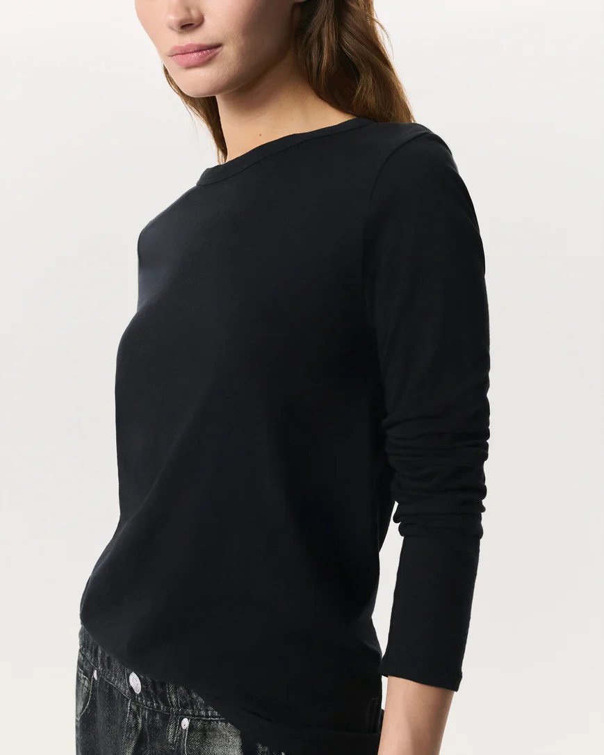 The Slub Longsleeve Tee in Black - Image 2