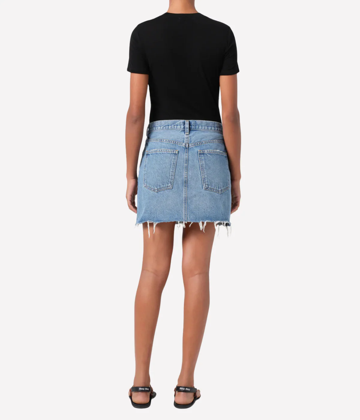 V Waist Mini Skirt in Fairway - Image 3