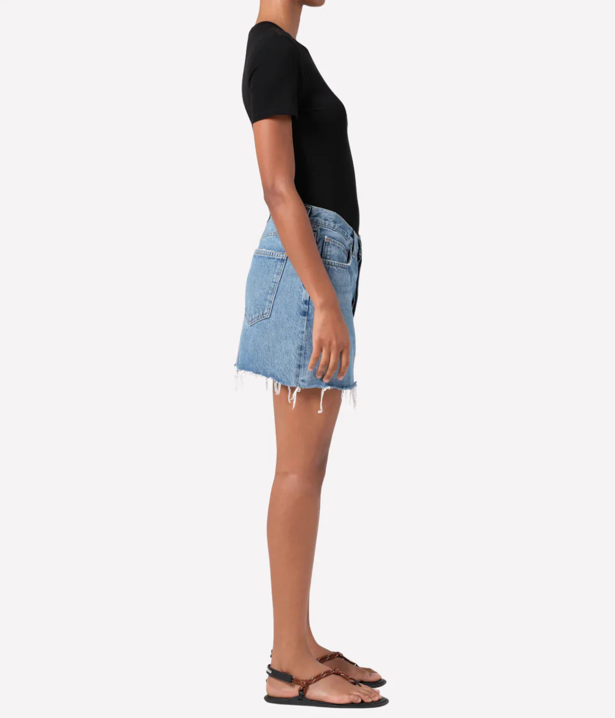 V Waist Mini Skirt in Fairway - Image 4