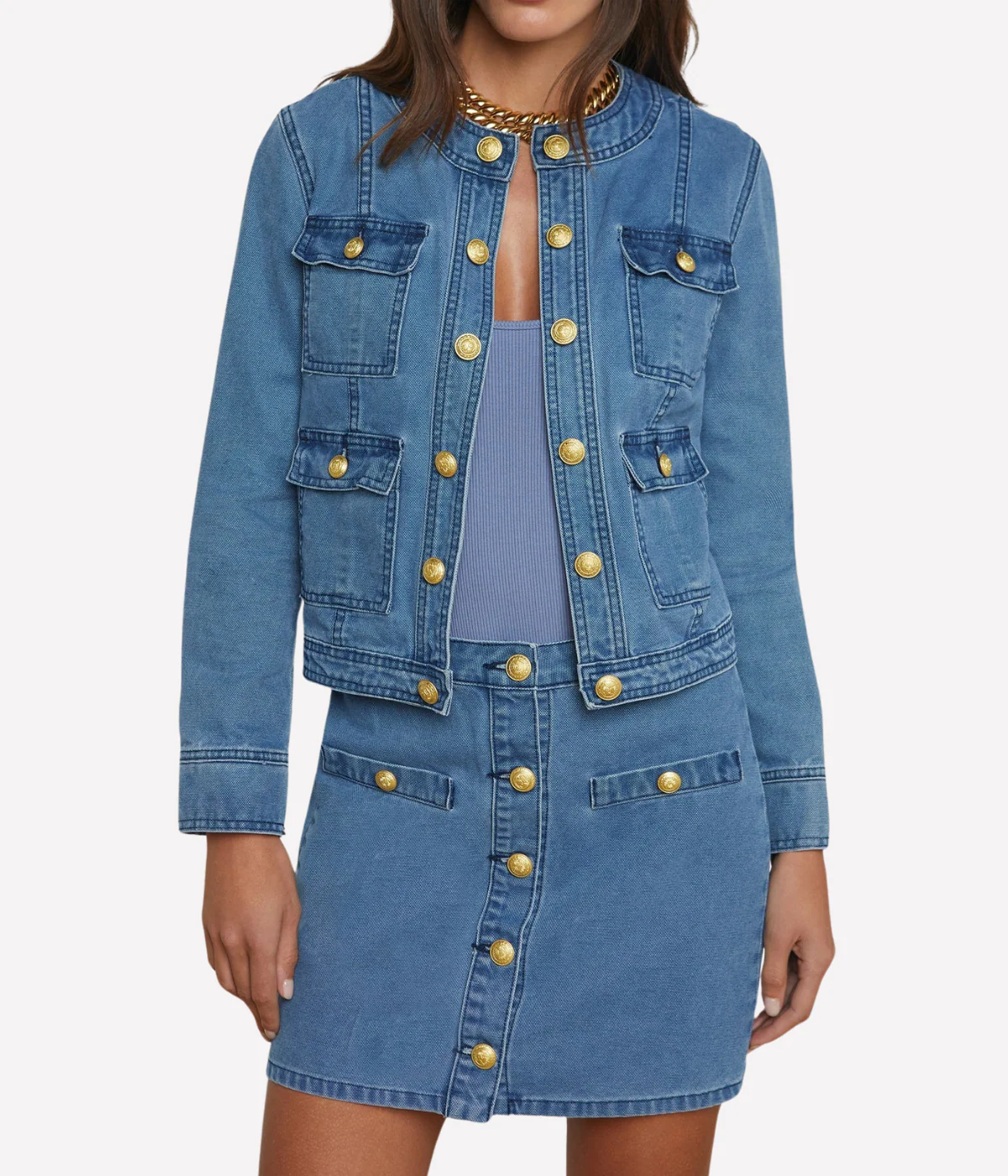 Yari Collarless Jacket in La Jolla - Image 3